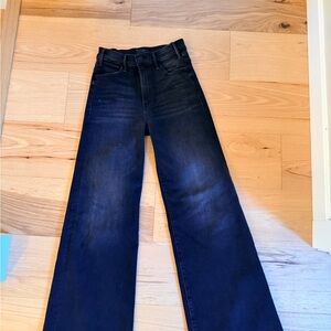 MOTHER Dark Indigo Wide Leg Jeans